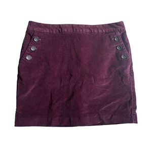 Banana Republic Deep Burgundy Corduroy Mini Skirt Size 14 Women’s